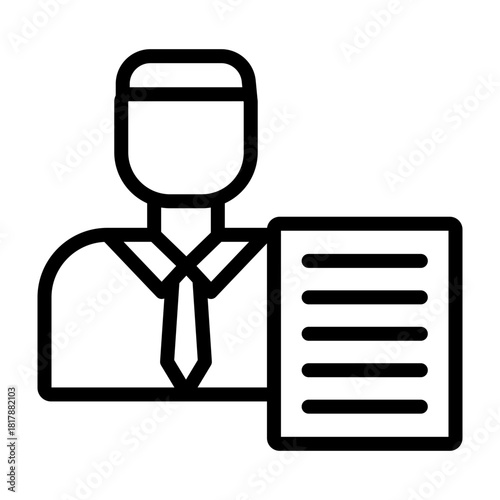 Writer Vector Line Icon Design