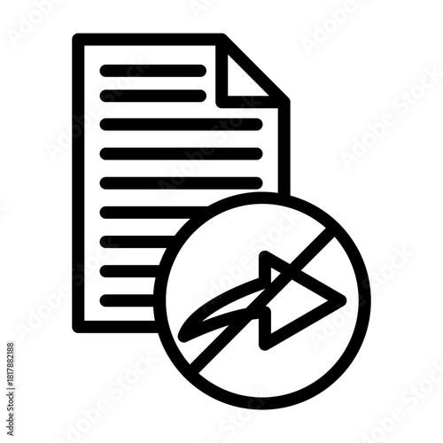 No Share Vector Line Icon Design