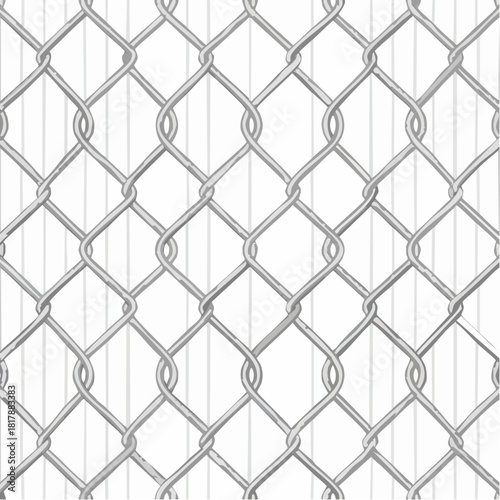 Seamless Chain Link Fence Pattern Background - Industrial and Security Barrier Illustration