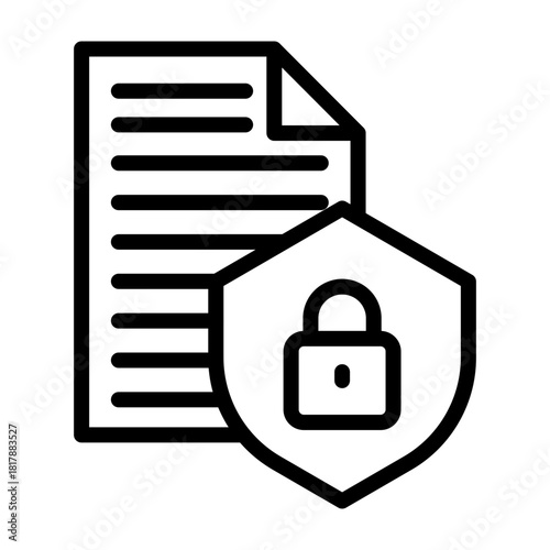 Protected File Vector Filled Icon Design