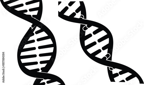 Intertwined double helix DNA strands representing genetics and molecular biology in a scientific illustration