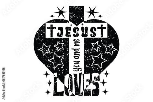 Jesus Loves You and Me EPS T-shirt Design