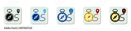 Compass Icon Multi Style Vector Illustration