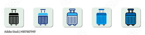 Suitcase Icon Multi Style Vector Illustration