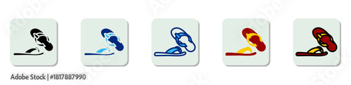 Flip Flop Icon Multi Style Vector Illustration