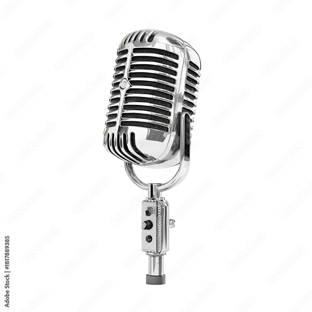 Fototapeta premium retro microphone isolated on white background