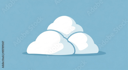 Fluffy white clouds floating dreamily, perfect for weather apps, whimsical designs, or calming mindfulness content with a clean, minimalist style