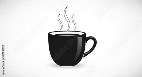 Enjoy a steaming cup of coffee, perfect for a cozy morning or an afternoon pick-me-up, a simple vector graphic with a modern, minimalist design