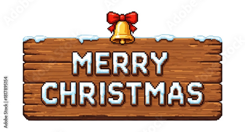 Signboard with pixel style