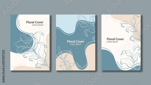Minimalist floral cover Lily with dusty teal colors