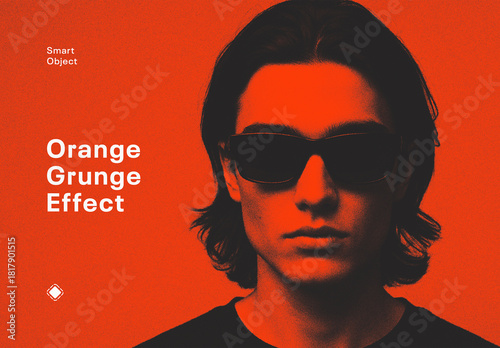 Orange Grunge Grain Photo Effect