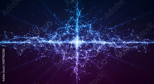 Fondo abstracto de tecnologia y cienciaMalla o red con lineas y formas geometricas 87898791 1