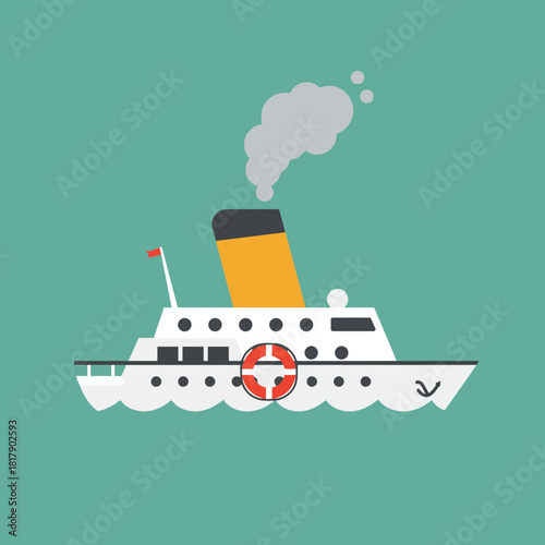 Epic Journey Vintage Steamship Sailing on the Ocean Waves