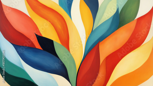 Vibrant Abstract Swirls of Color, Dynamic Flowing Shapes, Modern Digital Art