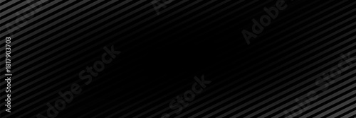 Black oblique straight line background. Masculine dark linear abstract wallpaper. Elegant luxury striped gradient texture. Grey diagonal lines backdrop for flyer, banner, poster, presentation