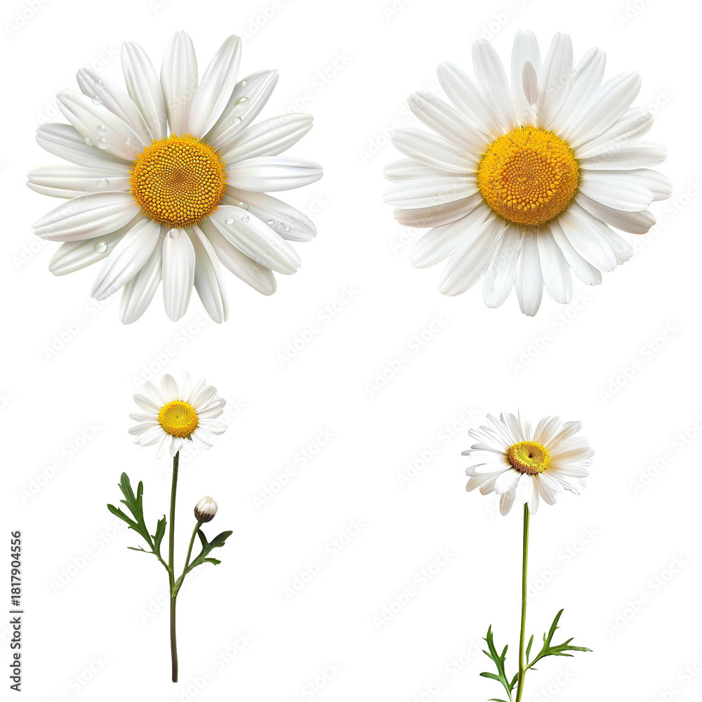 Fototapeta premium daisies isolated on white background