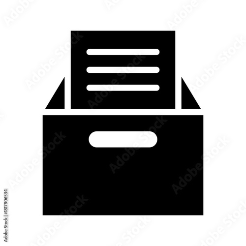Archive box flat icon business document storage
