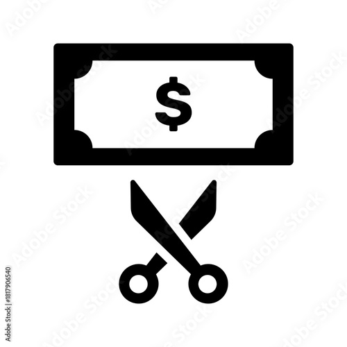 Budget cut flat icon financial planning saving
