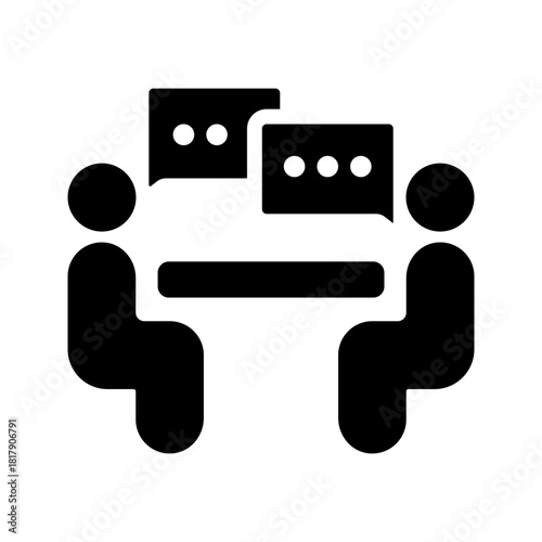 Flat icon business meeting two people team discussion teamwork.
