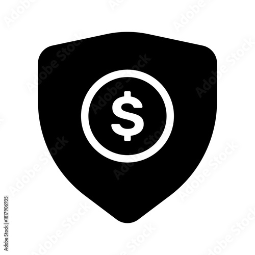 Flat icon safe investment shield money banking security asset.
