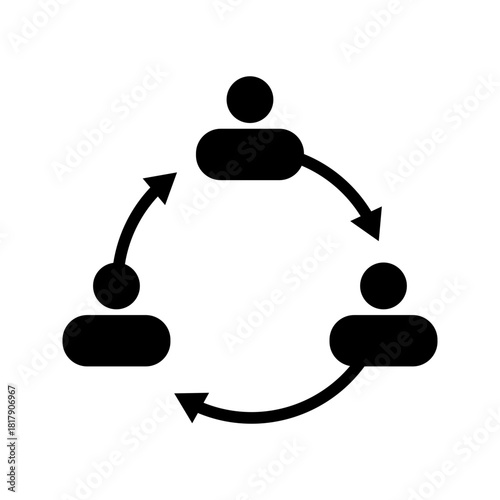 Flat icon team collaboration synergy meeting discussion partnership.
