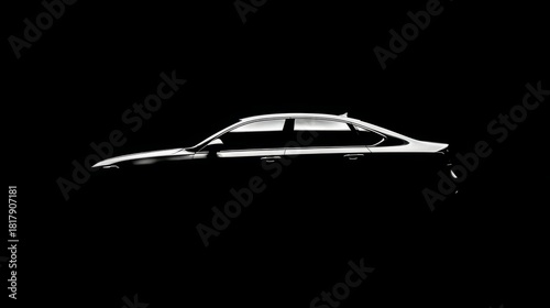 chassis. A sleek modern automobile is showcased in profile on a black background. mobility guides, transit brochures, designed for mobility and urban transit guides, used by operations managers.
