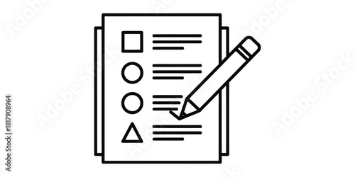 Checklist with pencil isolated on, task management