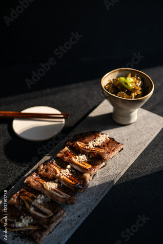 Grilled Korean Short Ribs (Galbi) with Pickled Vegetables