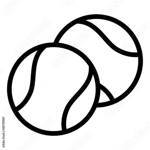 padel ball outline icon for match, game, court