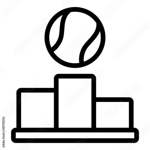 podium outline icon for sport winner, padel match, award