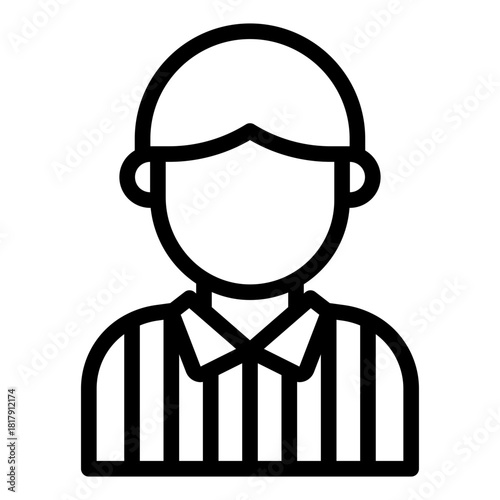 referee avatar outline icon for padel judge, match, decision