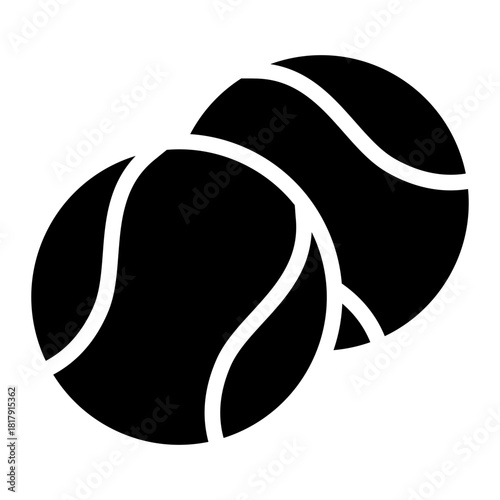padel ball glyph icon for match, game, court