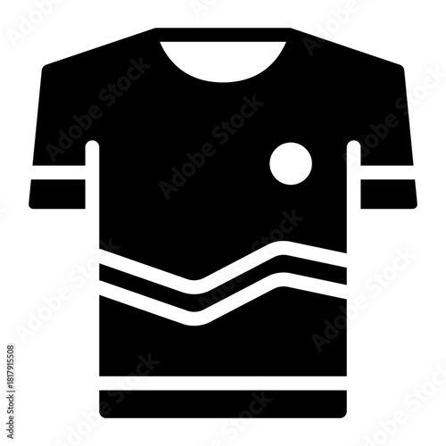 sport shirt glyph icon for padel player outfit and uniform