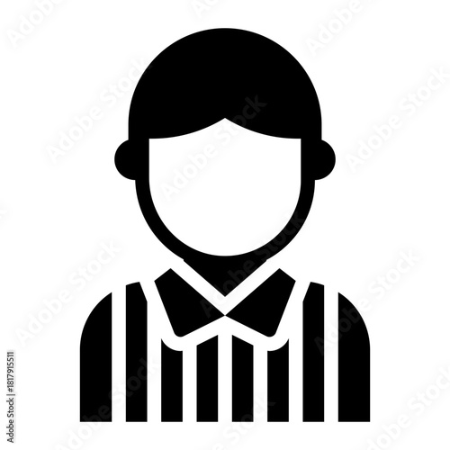 referee avatar glyph icon for padel judge, match, decision