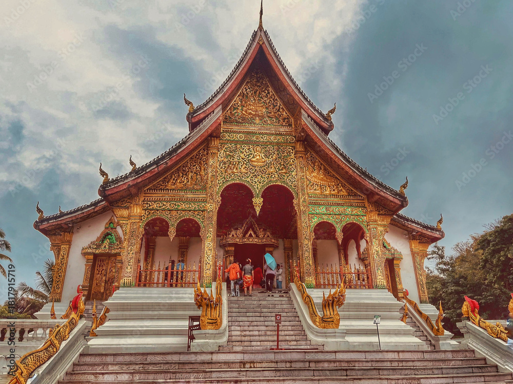 Naklejka premium Historic Buddhist temple in Luang Prabang, Laos