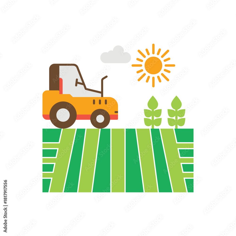 Fototapeta premium Colorful icon for green agriculture