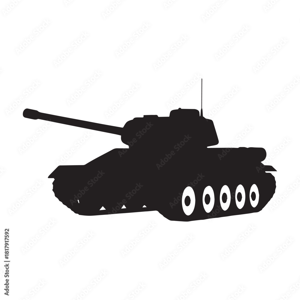 Fototapeta premium rusian war wordl two military tank silhouette vector
