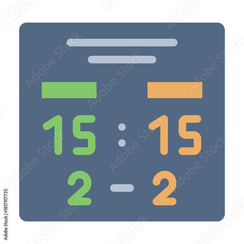 scoreboard flat icon for score, match, padel
