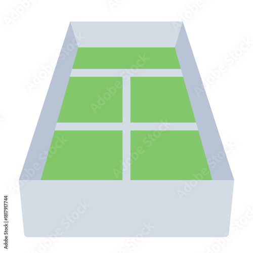 padel court flat icon for match, game, facility