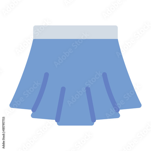 Sporty skirt flat icon for padel outfit, sport, clothing
