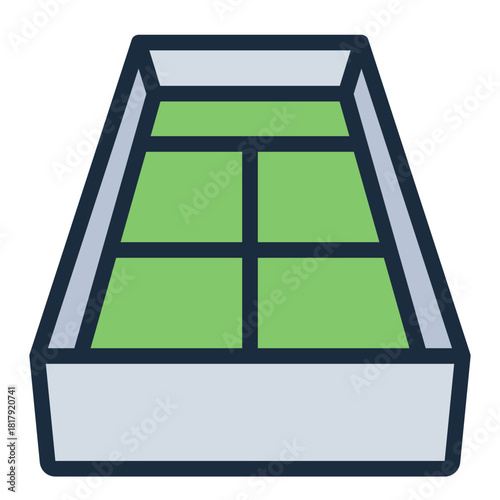 padel court filled line icon for match, game, facility