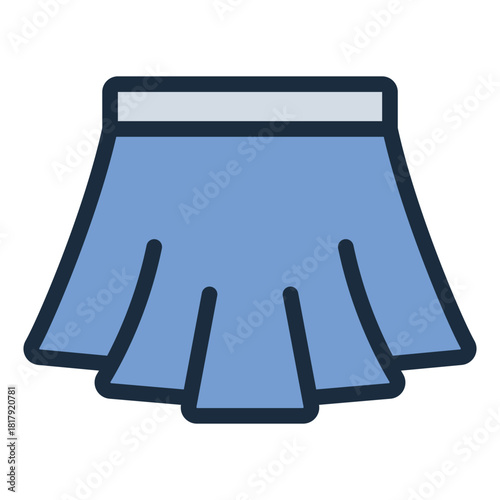 Sporty skirt filled line icon for padel outfit, sport, clothing