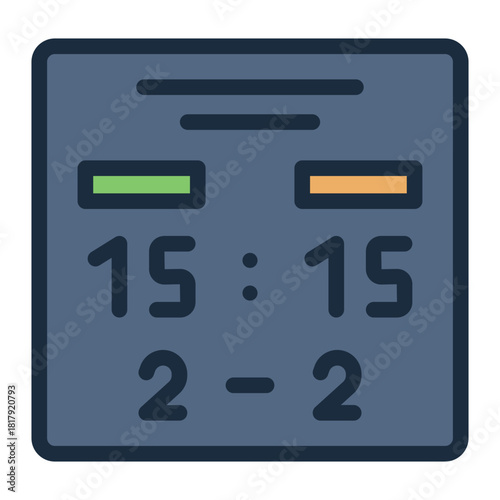 scoreboard filled line icon for score, match, padel