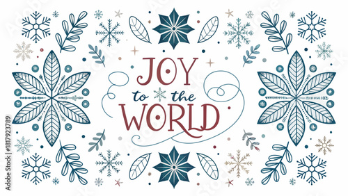 Joy to the World Winter Holiday Illustration