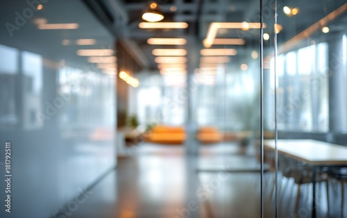 Wallpaper Mural Modern blurred office space of a business building center. Glass wall with empty space. Blurred abstract light background for presentation and design. High quality. High quality Torontodigital.ca