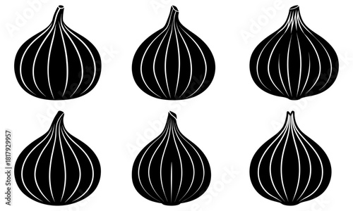 Elegant fig silhouettes, perfect for adding a natural touch to your designs, food blogs, or culinary projects. A modern, clean aesthetic for your brand.