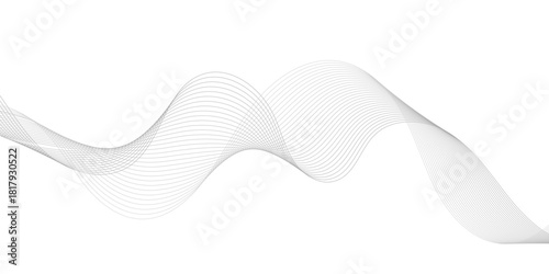 Abstract wave element for design. Digital frequency. Elegant abstract smooth swoosh speed gray wave modern stream. art background. Vector illustration. Wave with lines created using blend.	
