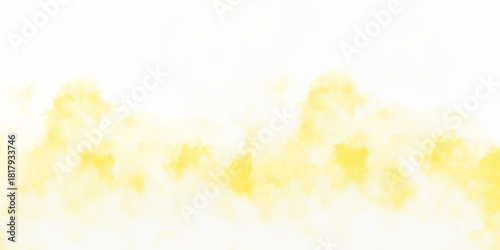 Hand painter colors watercolor stain texture abstract color yellow texture background on white surface. Grunge and textured banner with free copy space. Modern yellow Watercolor.	
