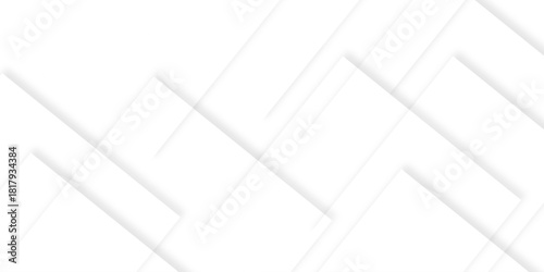 White color technology concept geometric line vector background. white and gray paper triangle abstract background with geometric line vector design. square shape with soft shadows as pattern .