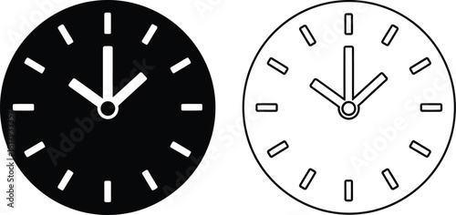 Two minimalist clocks one dark and one light displaying different times